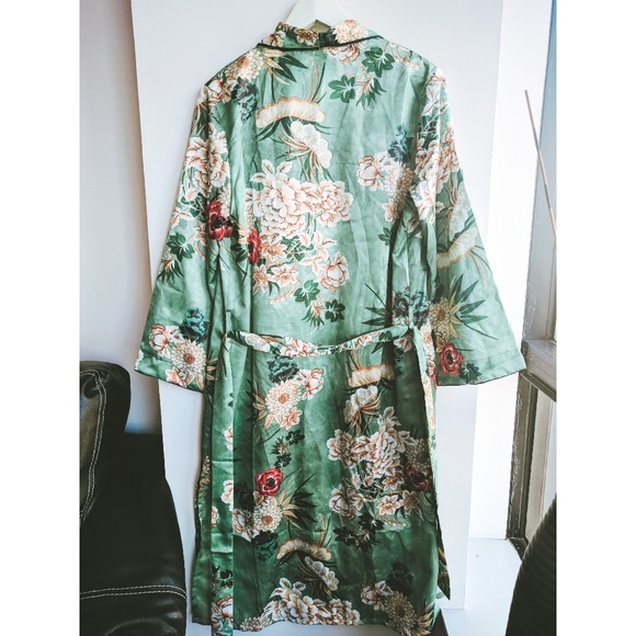 Green printed floral kimono - Picture 3 of 5